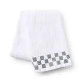 Bath Towel with Grey Check Border