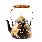 Wild Rose White 3 Quart Tea Kettle