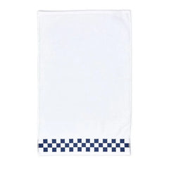 Hand Towel with Indigo Check Border
