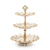 Parchment Check Three Tier Sweet Stand