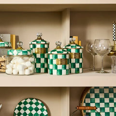 Emerald Check Small Canister