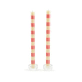 Bands Pink Dinner Candles, Set of 2