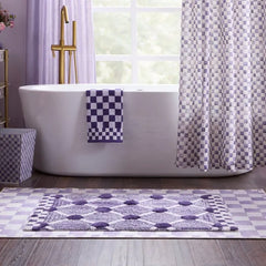 Violet Lattice & Dot Bath Rug