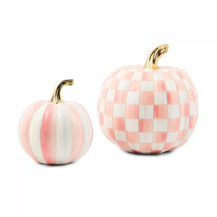 Classic Moss Stripe Small & Check Medium Pumpkin Set