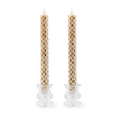 Cherry Check Flameless Dinner Candles, Set of 2