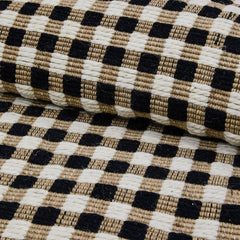 Natural, Black & White Checked 6' x 9' Rug