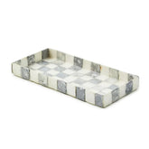 Sterling Check Capiz Vanity Tray