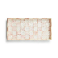 Rosy Check Capiz Vanity Tray