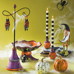 Bands Black Dinner Candles, Set of 2