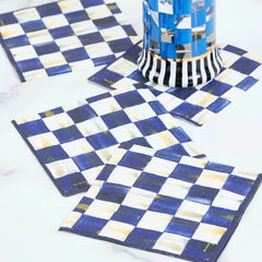 Royal Check Cocktail Paper Napkins