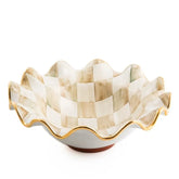 Parchment Check Medium Fluted Serving Bowl