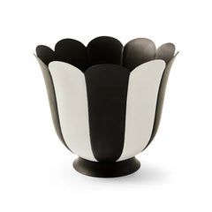 Courtly Stripe Scalloped Large Flower Pot