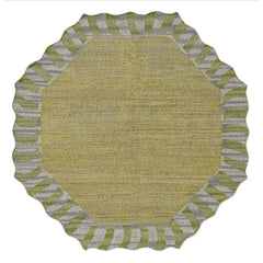 Jute Scalloped Purple and Green 6' Octagon Rug