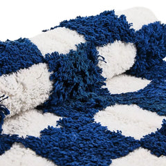 Checkerboard Indigo Bath Rug