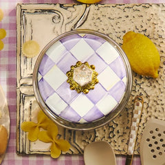 Violet Check Large Kitchen Canister