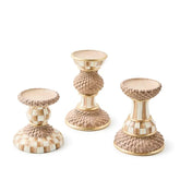 Mocha Pillar Candle Holders, Set of 3