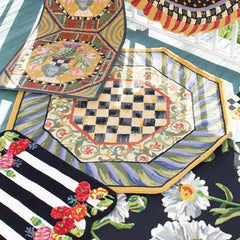 Courtly Check Purple & Green 5' Octagon Rug