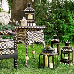 Courtly Stripe Large Candle Lantern