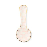 Violet Check Ceramic Spoon Rest