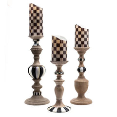 Courtly Pillar Candle Holders, Set of 3