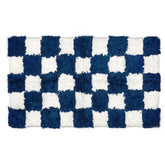 Checkerboard Indigo Bath Rug