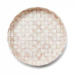 Rosy Check Capiz Round Tray