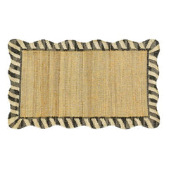 Jute Scalloped Black and White 3' x 5' Rug
