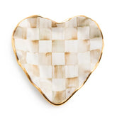 Parchment Check Fluted Heart Plate