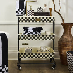 Rosy Check 2-Tier Kitchen Cart