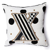 Monogram "X" Beaded Throw Pillow