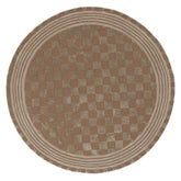 Mocha Tonal Check 6' Round Rug