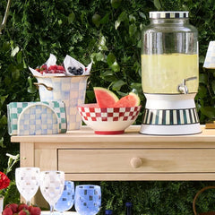 Cherry Check Serving Bowl