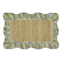 Jute Scalloped Purple and Green 2' x 3' Rug