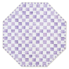 Violet Checkered 6' Octagon Washable Rug