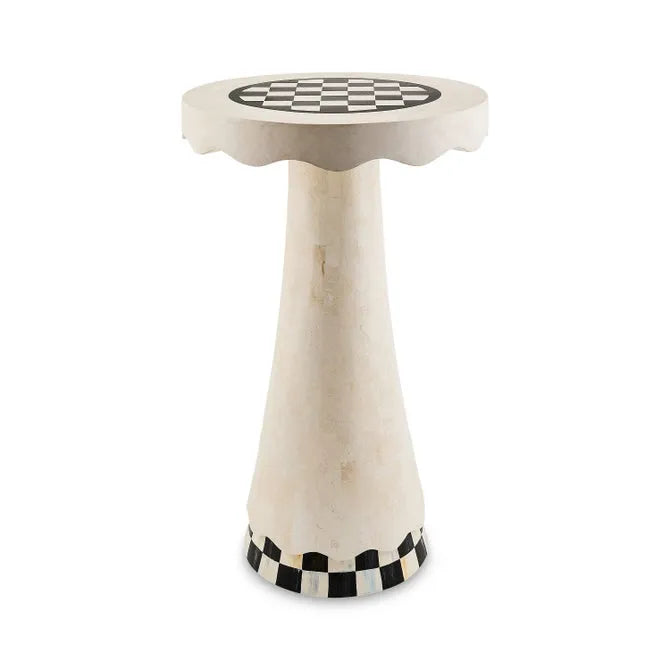 Courtly Check Scalloped Accent Table