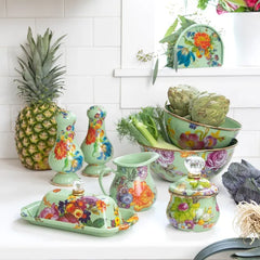 Green Flower Market Large Salt & Pepper Shakers