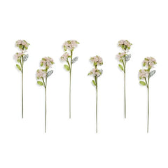 Pink Hydrangea Beaded Flower Stem, Set of 6