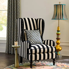 Courtly Check Ruffled Square Throw Pillow