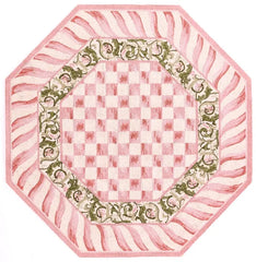 Rosy Check 6' Octagon Rug