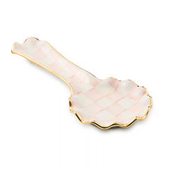 Violet Check Ceramic Spoon Rest