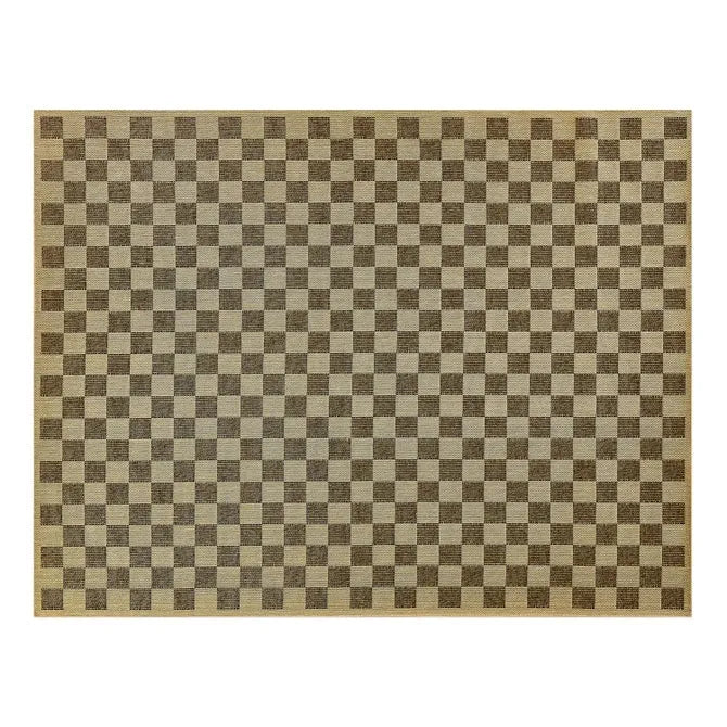 Black Check 8' x 10' Indoor/Outdoor Rug