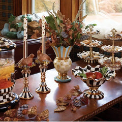 Parchment Check Three Tier Sweet Stand