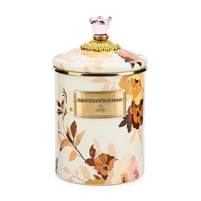 Wild Rose White Medium Canister