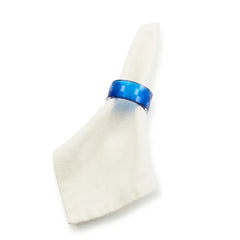 Indigo Check Napkin Rings, Set of 4