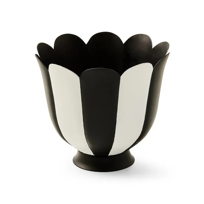 Courtly Stripe Scalloped Small Flower Pot