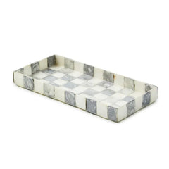 Sterling Check Capiz Vanity Tray