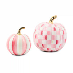 Classic Violet Stripe Small & Check Medium Pumpkin Set