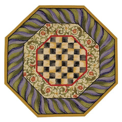 Courtly Check Purple & Green 5' Octagon Rug