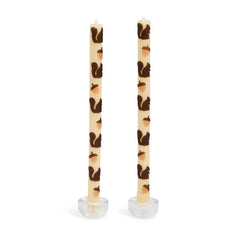 Squirrels & Acorns Dinner Candles, Set of 2
