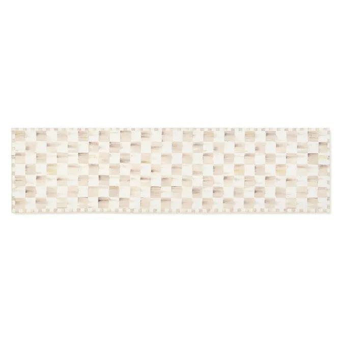 Mocha Checkered 2'6" x 10' Washable Runner